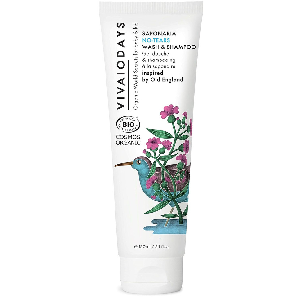 Vivaiodays Organic Saponaria No-Tears Wash & Shampoo, Mild, Gentle And Soap Free (5.1 Fl.Oz. | 150 Ml)