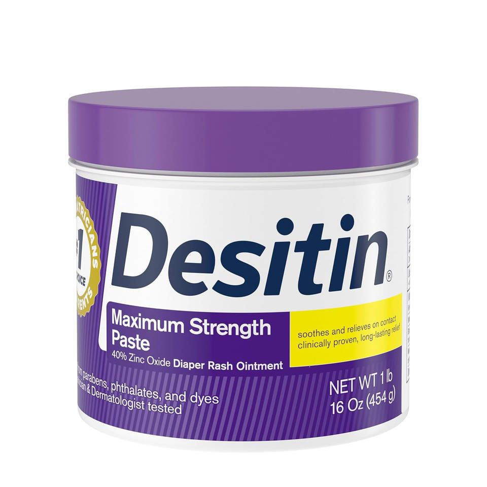 Desitin Maximum Strength Baby Diaper Rash Cream With 40% Zinc Oxide, Travel Size 2 Ounce