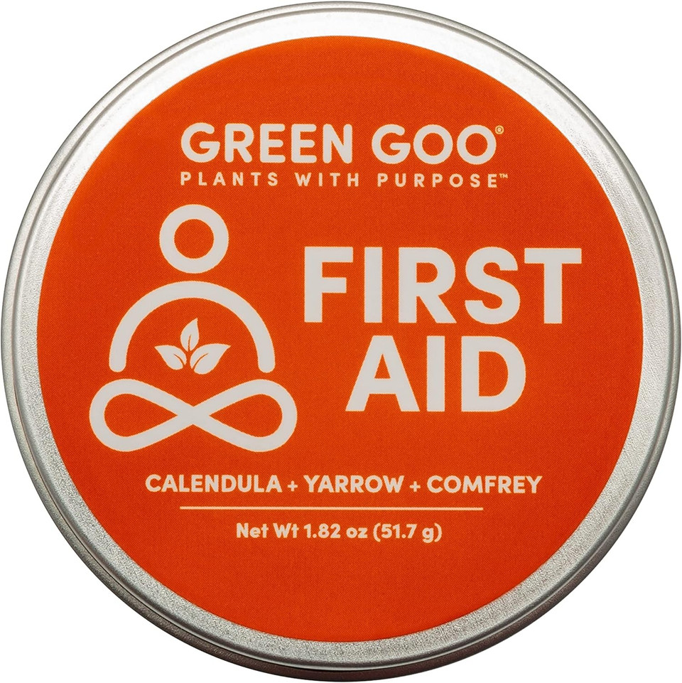 Green Goo Natural Skin Care For Cracked Hands And Feet, White, First Aid, Large Tin, 1.82 Ounce