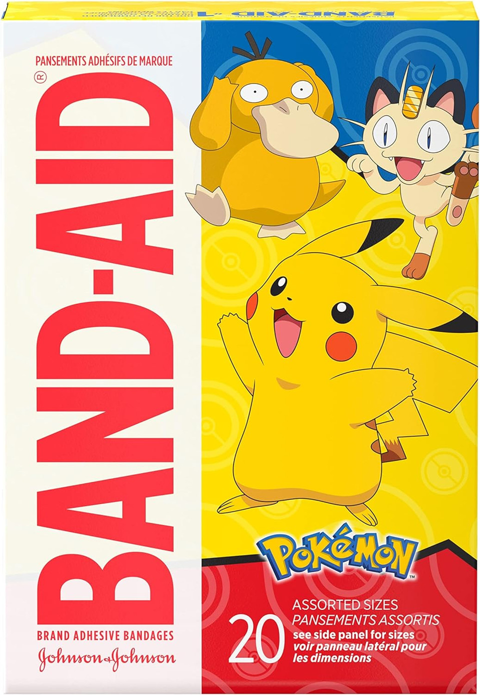 Band-Aid Brand Adhesive Bandages For Minor Cuts & Scrapes, Wound Care Featuring Pokã£Â©Mon Characters For Kids, Assorted Sizes 20 Ctpokemon