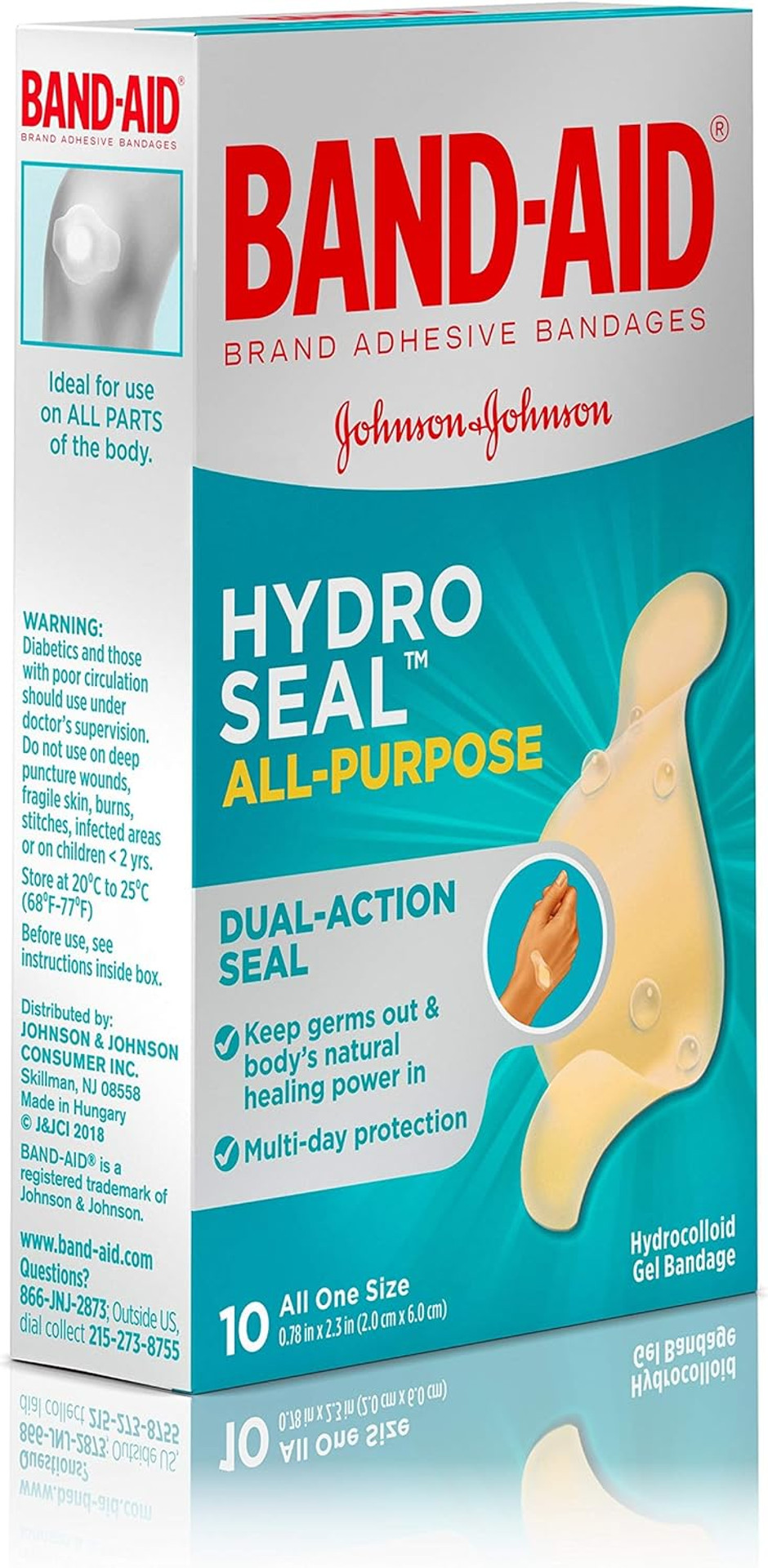 Band-Aid Brand Hydro Seal Adhesive Bandages For Wound Care And Blisters, All Purpose Waterproof Bandages For Cuts And Scrapes, 10 Count