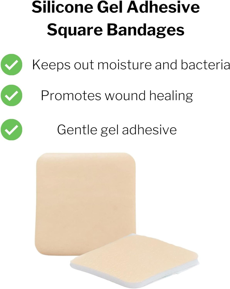 Mckesson Hydrocellular Foam Dressing, Sterile, Silicone Adhesive Without Border, 3 In X 3 In, 10 Count, 1 Pack3 X 3 Inch ( 10 Ct)