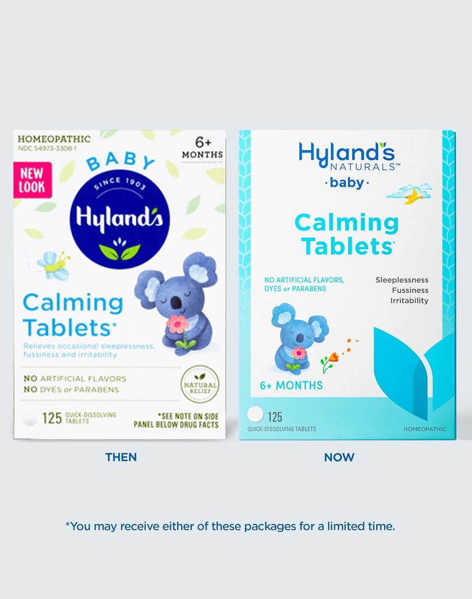 Hylandã¢ÂS Baby Calming Tablets Natural Symptom Relief Fussy And Sleepless Babies, 125 Count