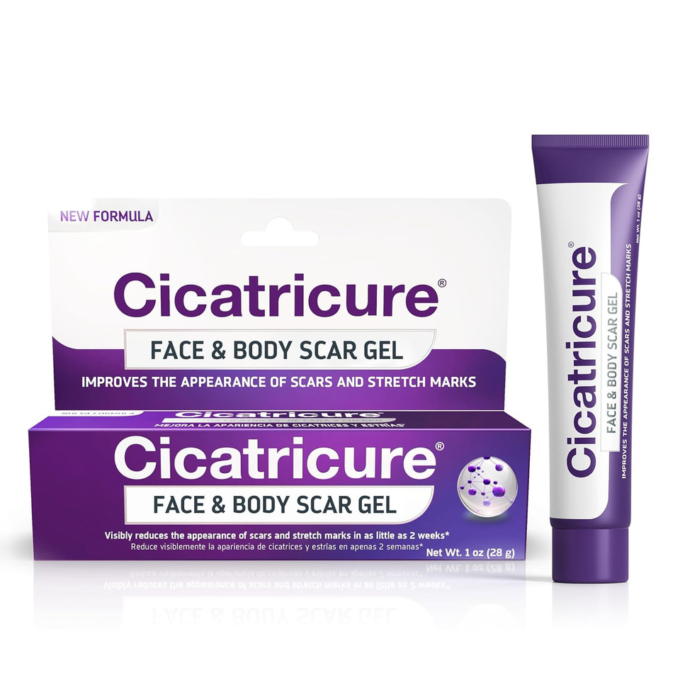 Cicatricure Face & Body Scar Gel, Scar Treatment For Old & New Scars, Stretch Marks, Surgery, Injuries, Burns And Acne Scar Treatment, 1 Ounce