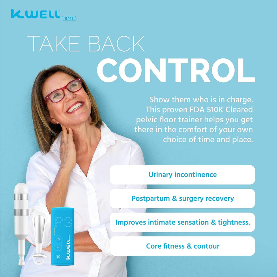 KWELL Smart Auto Kegel Exercise Urinary Incontinence Treatment Device for Women Electrical Muscle Strengthener Stress Urge Urinary Incontinence, Bladder Control, FDA 510K Cleared