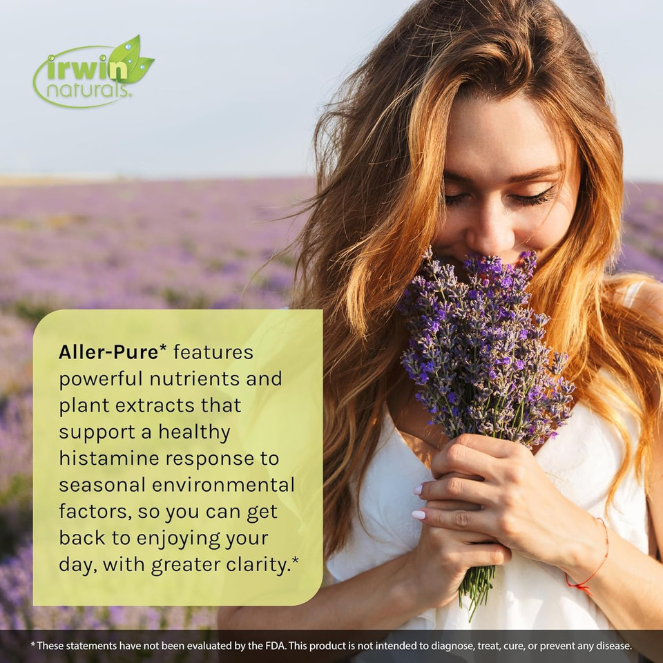 Irwin Naturals Aller-Pure - 54 Liquid Soft-Gels - Histamine Support With Quercetin, Luteolin & Rutin - Non-Drowsy Formula