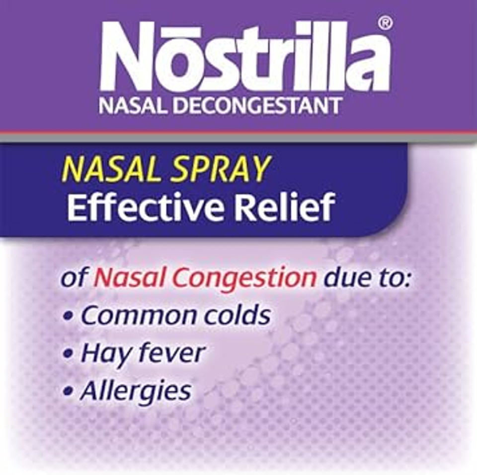 Nostrilla Nasal Decongestant Spray, Stuffy Nose Relief, 0.5 Oz (12 Pack)