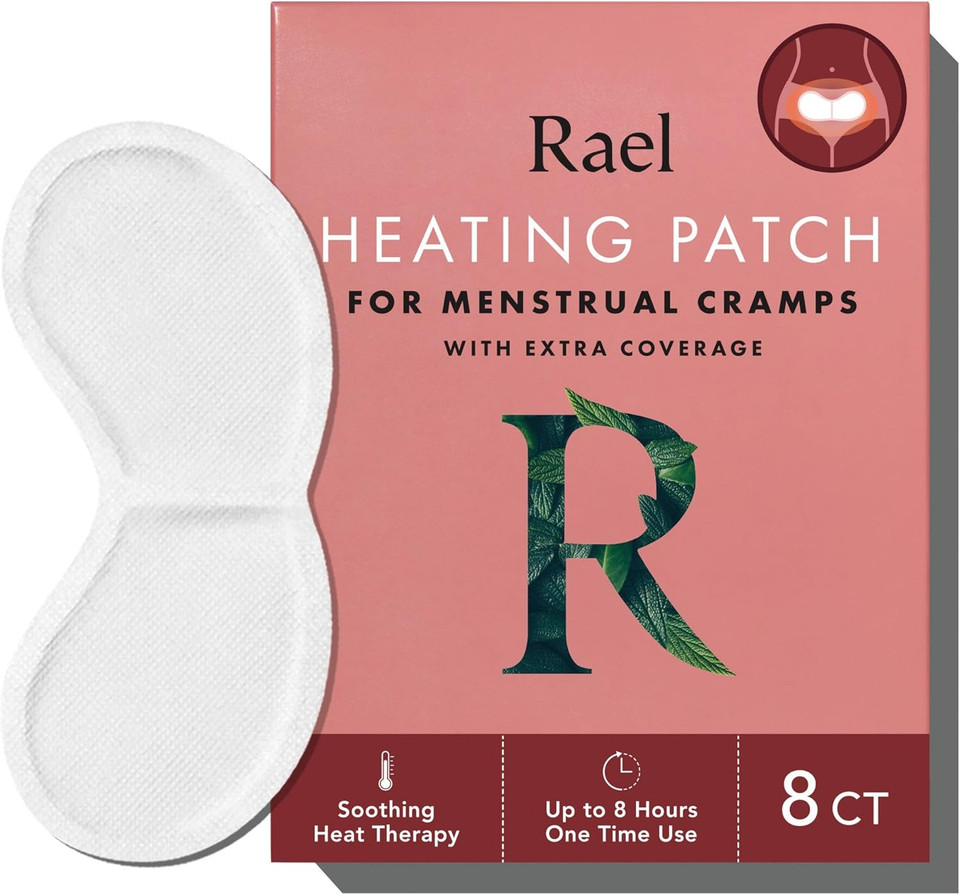 Rael Heating Pad, Herbal Heating Patches - Period Heating Pads For Cramps, Heat Therapy, Large Size For Extra Coverage, All Skin Types (8 Count)