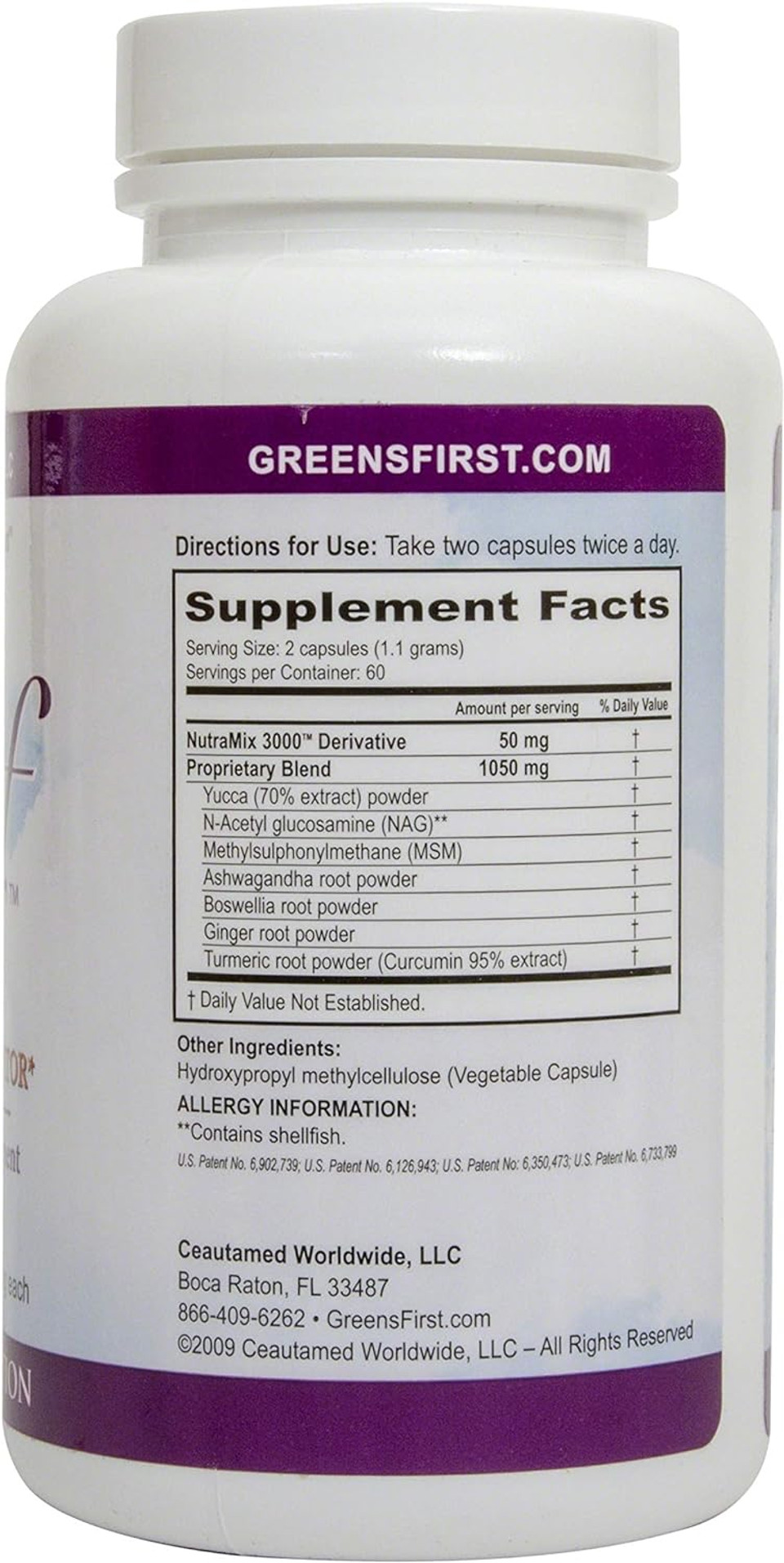 Greens First Relief A Natural Cox-2 Inhibitor For Joint Health Supplement, 120 Count