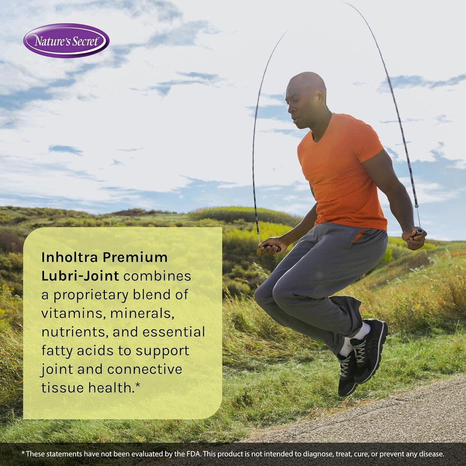 Inholtra Premium Lubri-Joint - 120 Liquid Soft-Gels - With Glucosamine, Chondroitin, Omega Fatty Acids + Vitamins C, D & E - 40 Servings