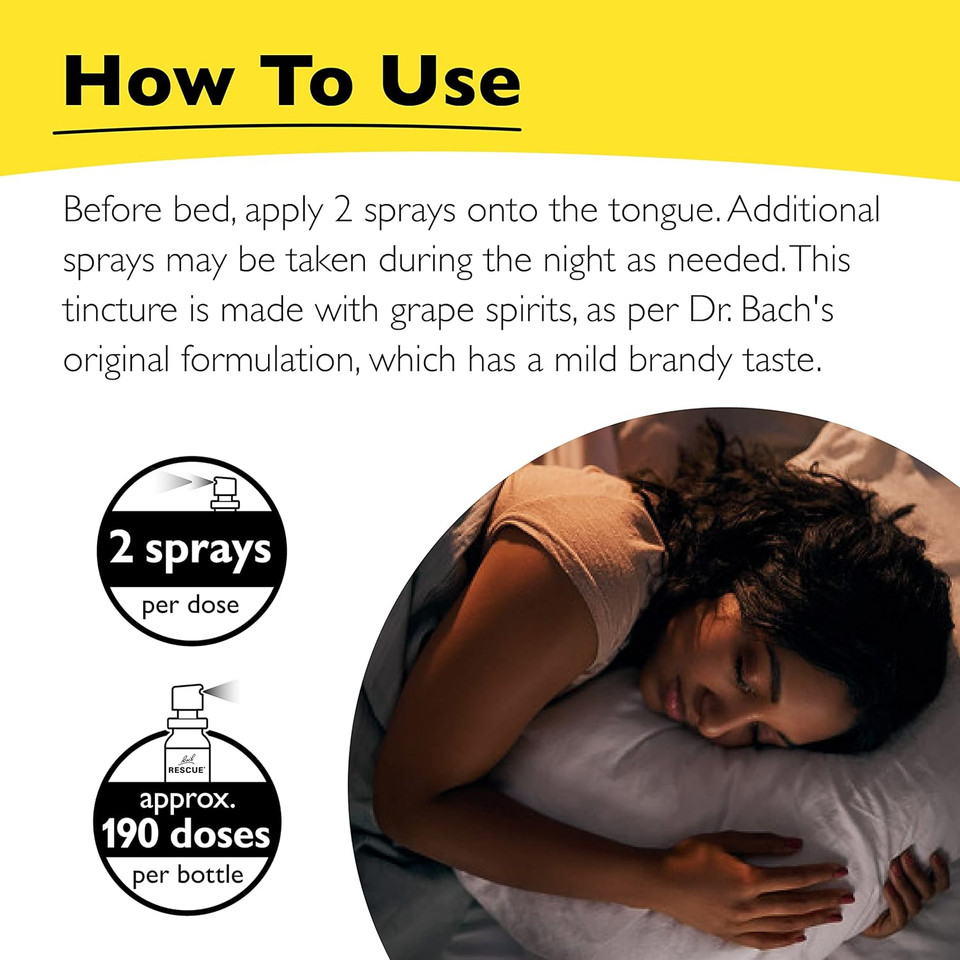 Bach Rescue Sleep Spray 20Ml, Natural Sleep & Stress Relief Aid, Homeopathic Flower Essence, Vegan, Free Of Melatonin, Sugar, And Gluten, Non-Narcotic, Non-Habit Forming