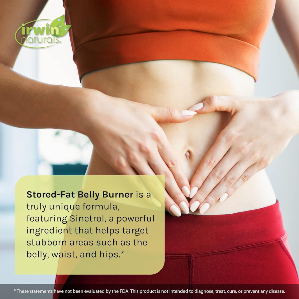 Irwin Naturals Stored-Fat Belly Burner - 60 Liquid Soft-Gels, Pack Of 2 - Helps Support The Breakdown Of Stored Fat - 40 Total Servings