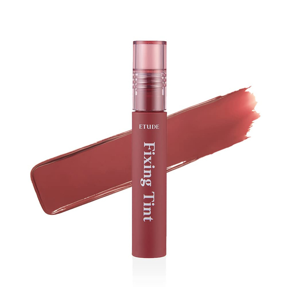 Etude Fixing Tint #06 Soft Walnut 4G | Long Lasting, High Pigmented Liquid Lipstick, Lip Stain, Waterproof, Lightweight Matte Finish, Full Coverage