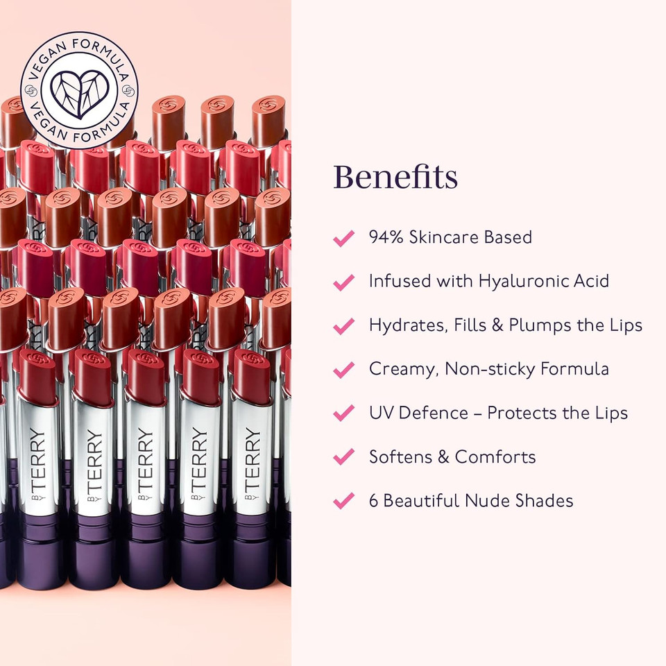 By Terry Hyaluronic Hydra-Balm Hydrating Lipstick, For Soft, Plump Lips, Uv Defense, Add Color & Shine, Vegan, Sexy Nude1. Sexy Nude