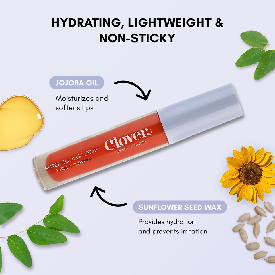 Clover Super Slick Lip Gloss | Non Sticky Lip Jelly, Moisturizing And Hydrating Pigmented Lip Gloss | Cruelty-Free & Vegan Lip Makeup | Shade - Smittensmitten