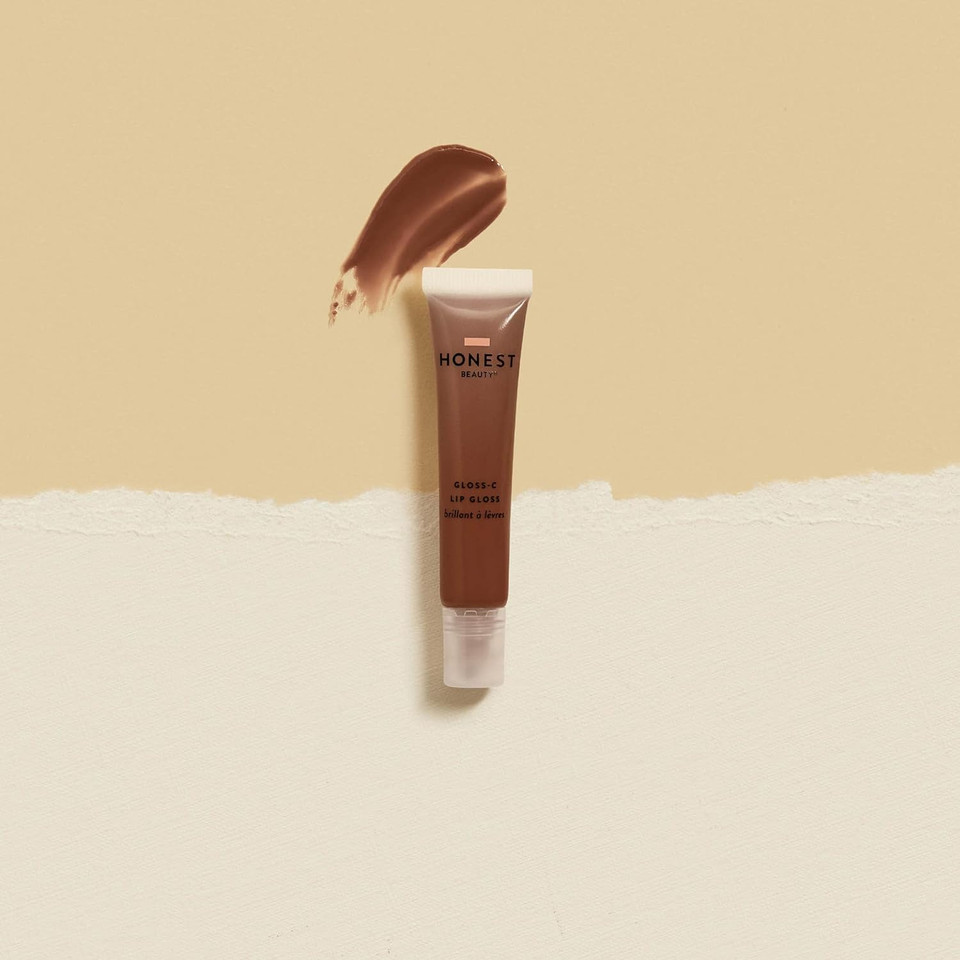 Honest Beauty Gloss-C Lip Gloss, Axinite | Vegan | Sheer + Buildable With Coconut Oil & Hyaluronic Acid | Silicone Free, Beeswax Free & Cruelty Free | 0.33 Fl. Ozaxinite