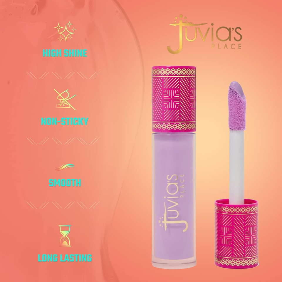 Juvia'S Place Lip Gloss Garden Of Juvia Lavenda, Ultra Shine And Glow, Glides On Creamy And Smoothhigh Shine, Non-Sticky, Long Lasting, 16 Ozlavenda
