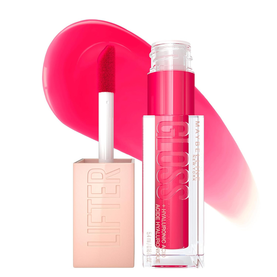 Maybelline New York Lifter Gloss Hydrating Lip Gloss with Hyaluronic Acid, Bubblegum, Sheer Bright Pink, 1 CountBUBBLEGUM