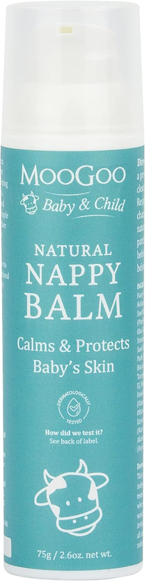 MooGoo Nappy Balm - A naturally gentle diaper cream for sensitive baby skin - Soothing cream with shea butter, zinc & jojoba oil - Barrier cream to soothe & help prevent irritation