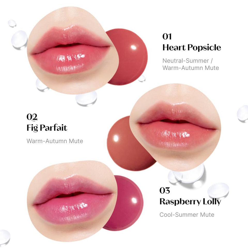 Etude Fruity Dewy Tint 01 Heart Popsicle | Vegan Lip Stain With Only Essential Ingredients | Transparent Watercolor Lip Stain For Clear And Shimmering Finish