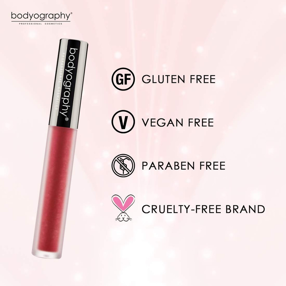 Bodyography Matte Lip Lava Liquid Lipstick (Strawberry Moon): Metallic Red Salon Makeup Long-Wearing Lipstick With Soft Opaque Finish | Vegan, Gluten-Free, Cruelty-Free, Paraben-Freestrawberry Moon (Metallic Red)