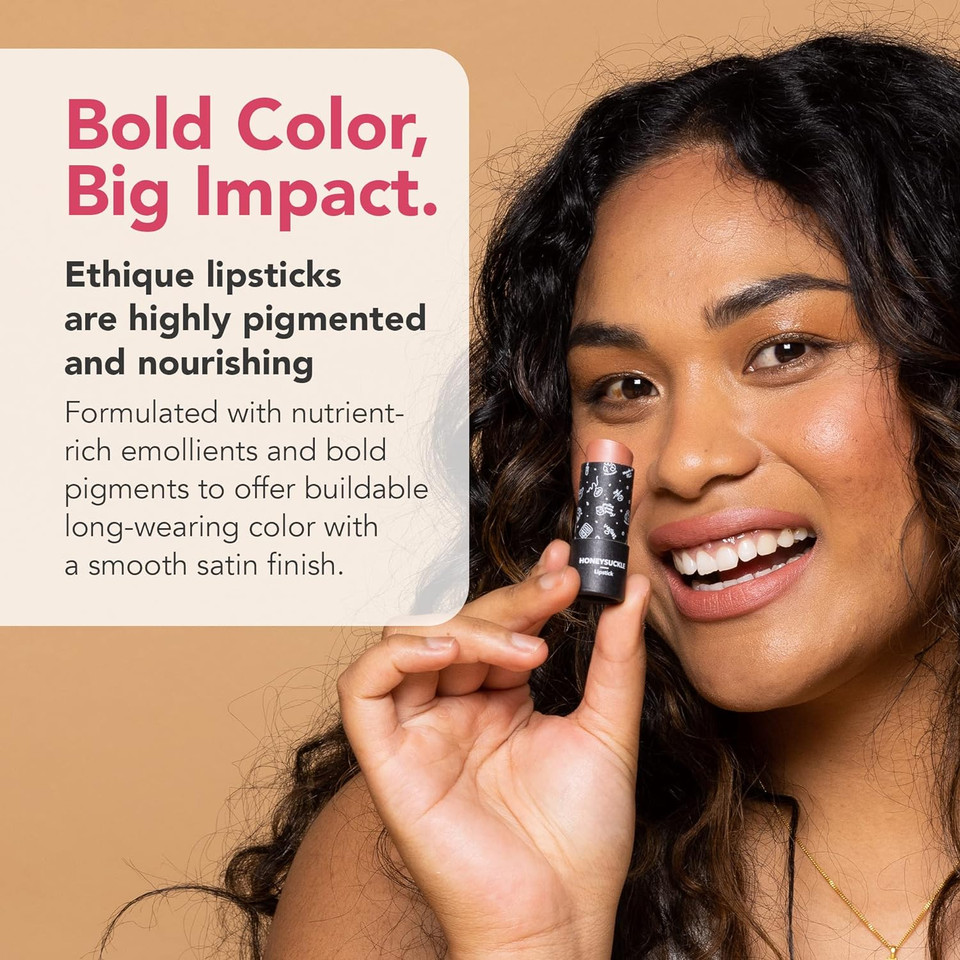 Ethique Honeysuckle Satin Matte Lipstick - Warm Peach - Plastic-Free, Vegan, Cruelty-Free, Eco-Friendly, 0.28 Oz (Pack Of 1)Honeysuckle