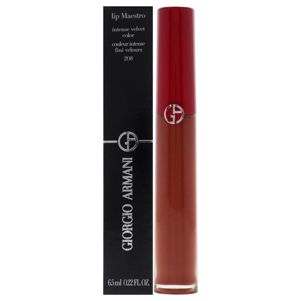 Giorgio Armani Lip Maestro Intense Velvet Color - 208 Venetian Red Lipstick Women 0.22 Oz