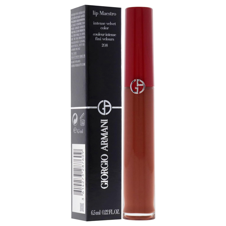 Giorgio Armani Lip Maestro Intense Velvet Color - 208 Venetian Red Lipstick Women 0.22 Oz