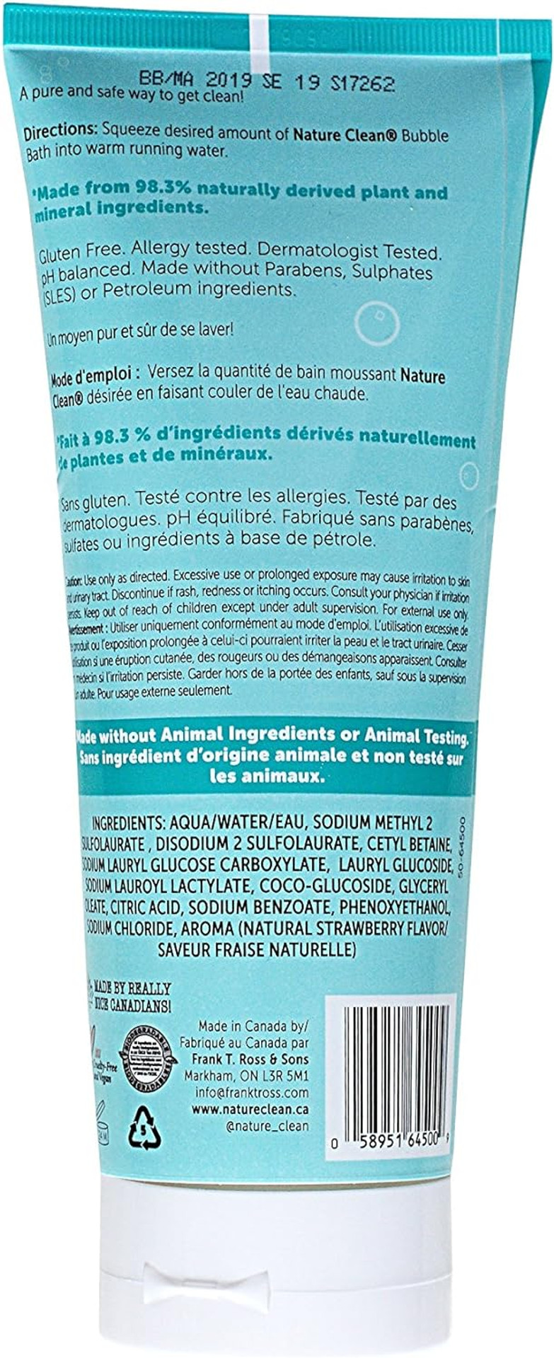 Nature Clean Kids Bubble Bath, Sulphates-Free, Hypoallergenic, Very Berry, 9.4 Fl. Oz