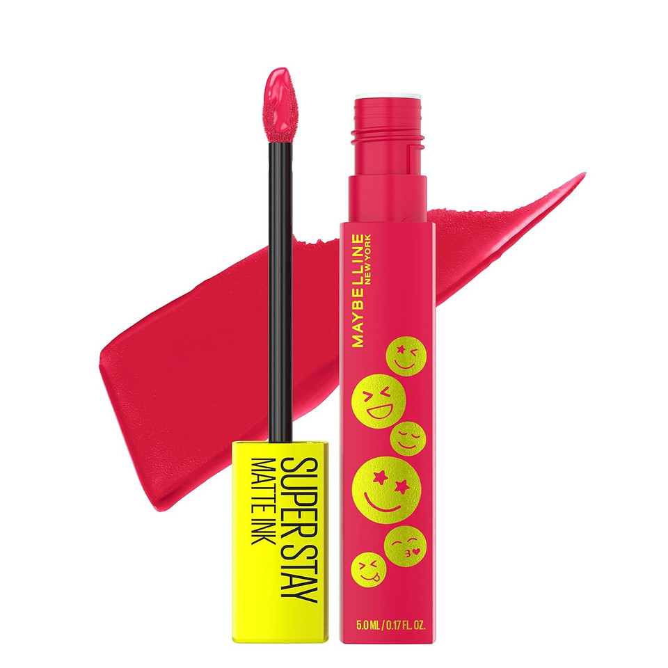 Maybelline Super Stay Matte Ink Liquid Lip Color, Moodmakers Lipstick Collection, Long Lasting, Transfer Proof Lip Makeup, Motivator, Red, 1 Countmotivator0.17 Fl Oz (Pack Of 1)
