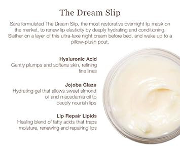 Sara Happ The Dream Slip Overnight Lip Mask: Moisturizing Natural Blend, Chamomile, Honey And Vanilla Lip Mask, Soothes And Repairs Lips, 0.5 Oz