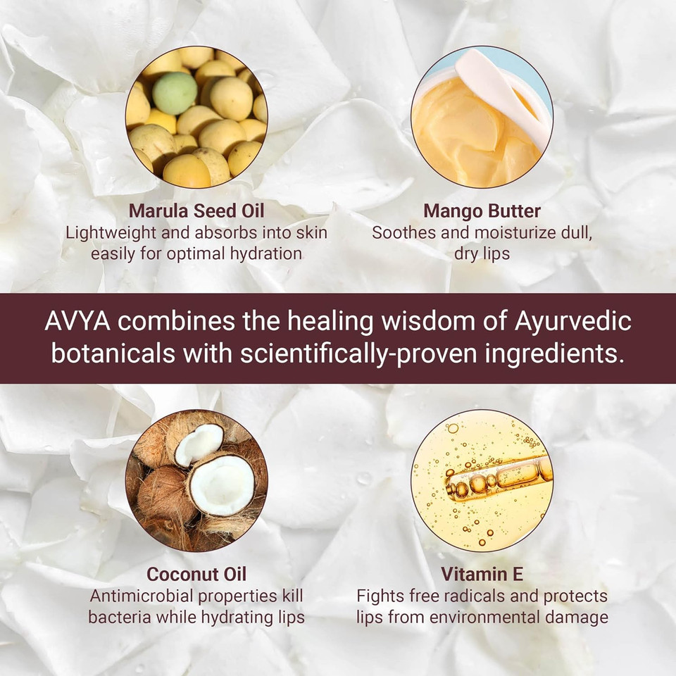 Avya Skincare Two-In-One Lip Treatment/Sugar Scrub Exfoliates And Softens Lips/Balm With Marula And Mango Moisturizes And Nourishes / .07Oz