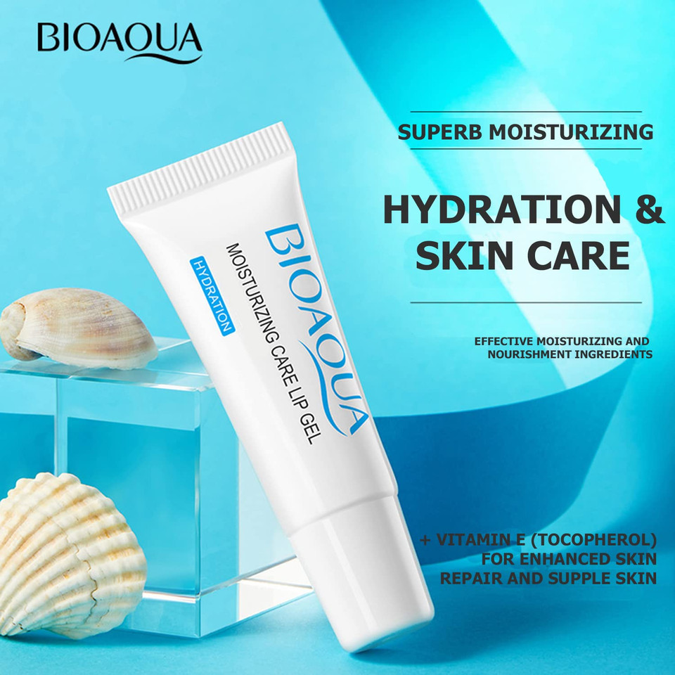 Bioaqua Moisturizing Lip Care Gel Balm Long Lasting Hydration Cracked Skin Repair Travel Friendly Size 10G 0.35Fl.Oz