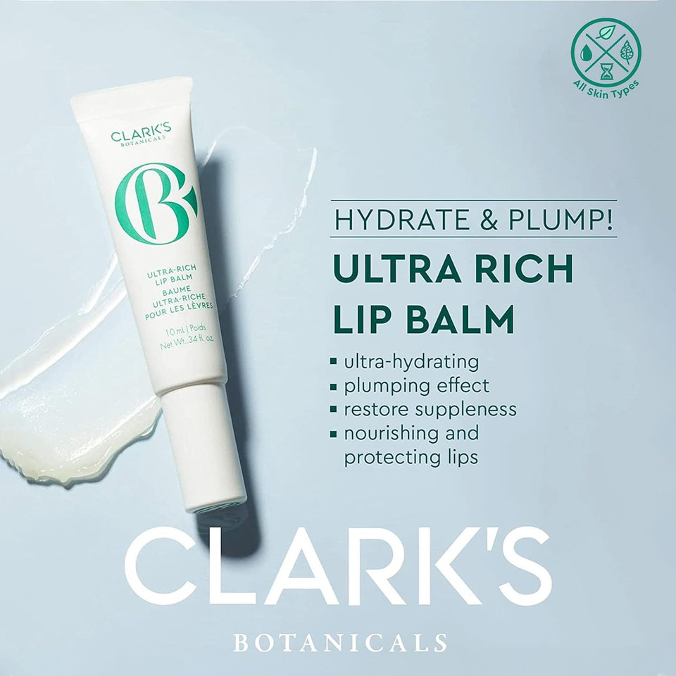 Clark'S Botanicals Ultra Rich Lip Balm: Plumping Moisturizer With Collagen And Shea, Mango & Avocado Butter + Vitamin E, Stimulating Organic Lip Treatment
