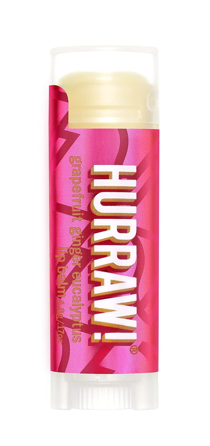 Hurraw! Grapefruit, Ginger, Eucalyptus (Kapha) Lip Balm: Organic, Certified Vegan, Cruelty And Gluten Free. Non-Gmo, 100% Natural Ingredients. Bee, Shea, Soy And Palm Free. Made In Usa