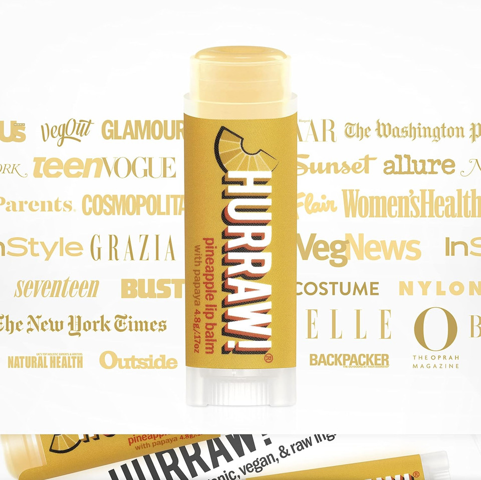 Hurraw! Pineapple Lip Balm, 2 Pack: Organic, Certified Vegan, Cruelty and Gluten Free. Non-GMO, 100% Natural Ingredients. Bee, Shea, Soy and Palm Free. Made in USA