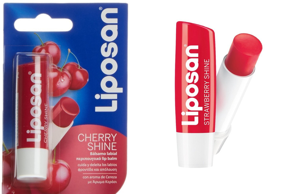Liposan Fruity Shine - Strawberry & Cherry Lip Balm 2 X 0.17 Oz (4.8G) Twin Pack By Labello