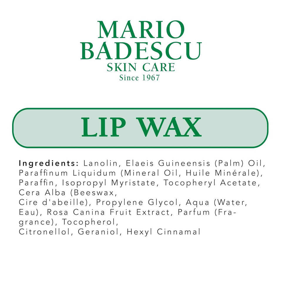 Mario Badescu Lip Wax With Rosehip And Vitamin E Oils, Lightweight And Antioxidant Rich Lip Moisturizer For Dry Lips, Non-Greasy And Non-Sticky Hydrating Lip Balm