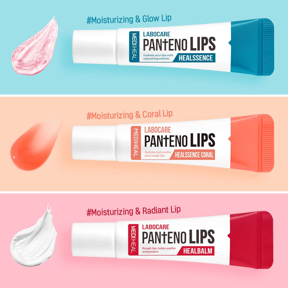 Mediheal Pantenolips Lip Care Ultimate 5 Bundle Value Sets - Hydration, Exfoliation, Moisturization For Dry Flaky Lips