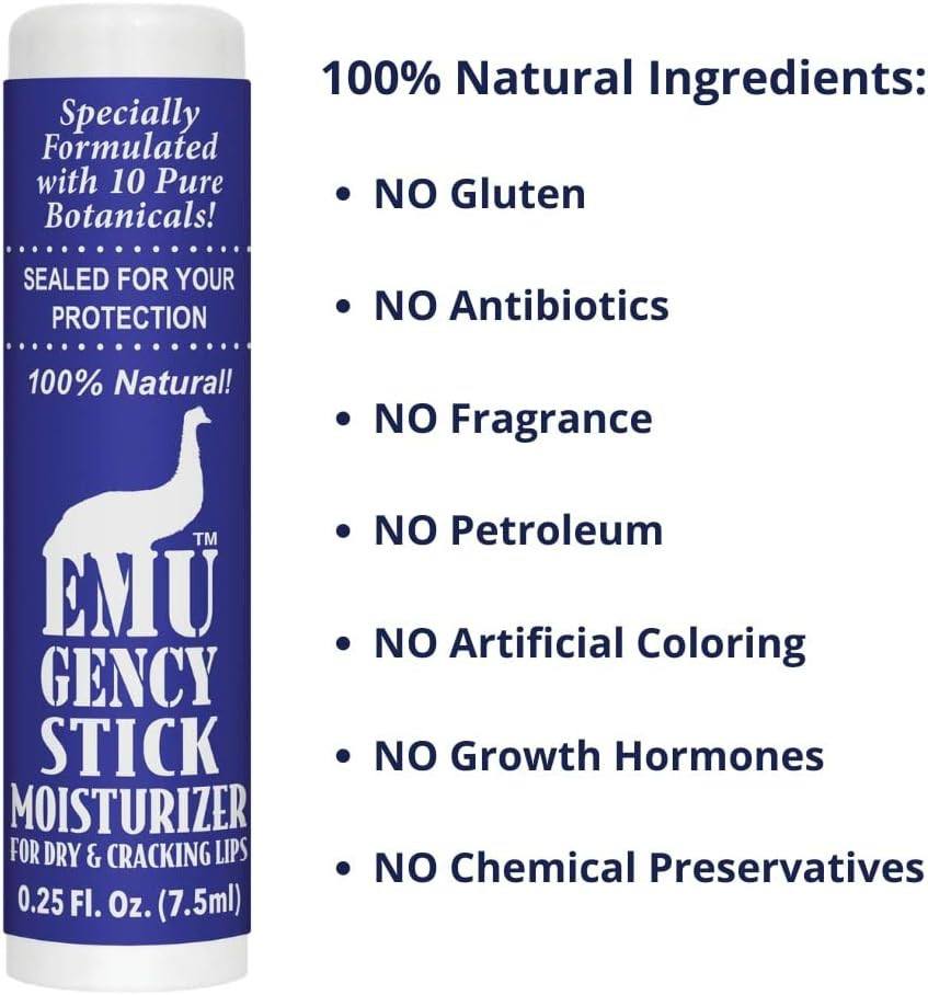 Montana Emu Ranch - Emugency All Purpose Moisturizing Pocket Stick - 0.25 Ounce - Helps Relieve Chapped, Cracked, And Split Lips And Skin