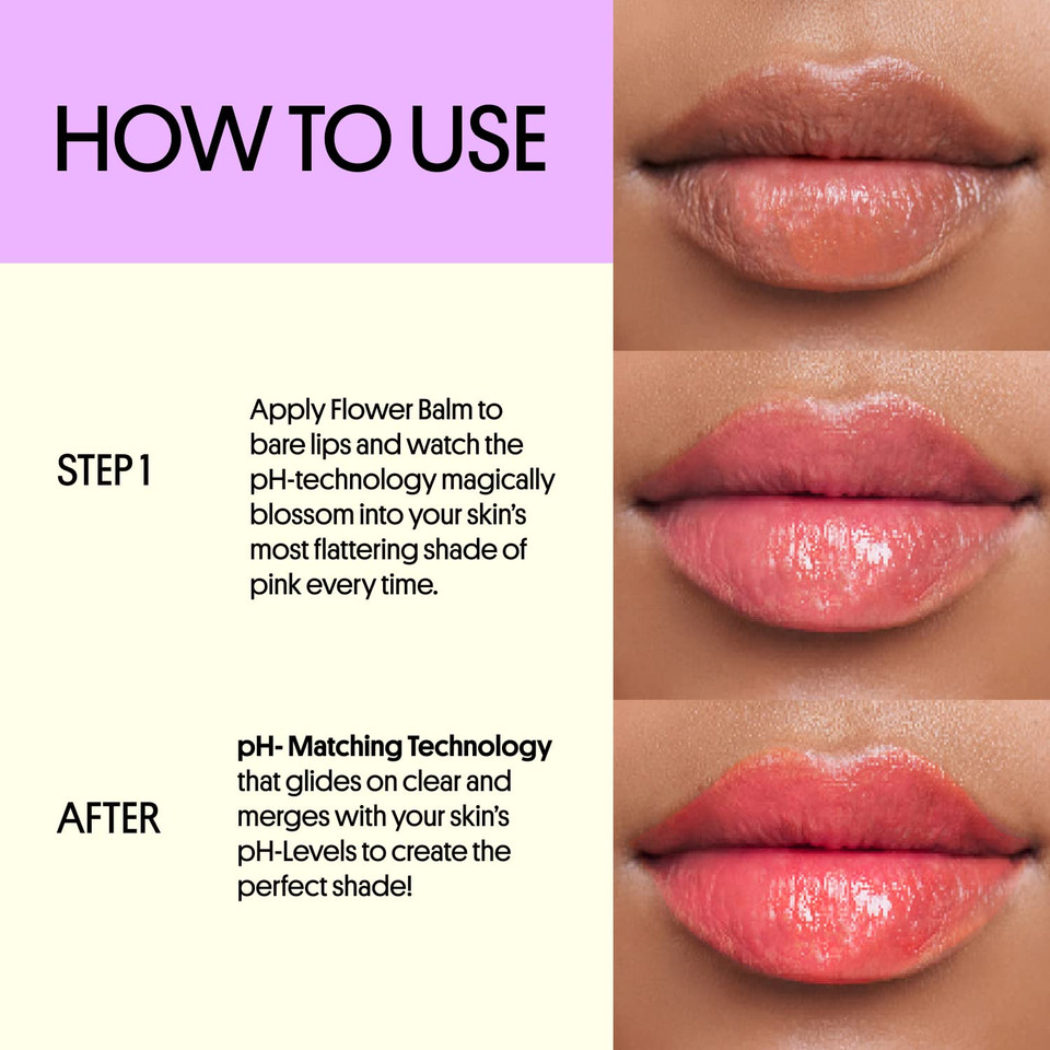 Winky Lux Flower Balm, Ph Lip Balm, Color Changing Lipstick And Tinted Lip Balm Stain, Vegan & Cruelty Free Lip Balm, Hydrate & Plump, Sheer Pink Lipstick, Pink Flowerpink Flower