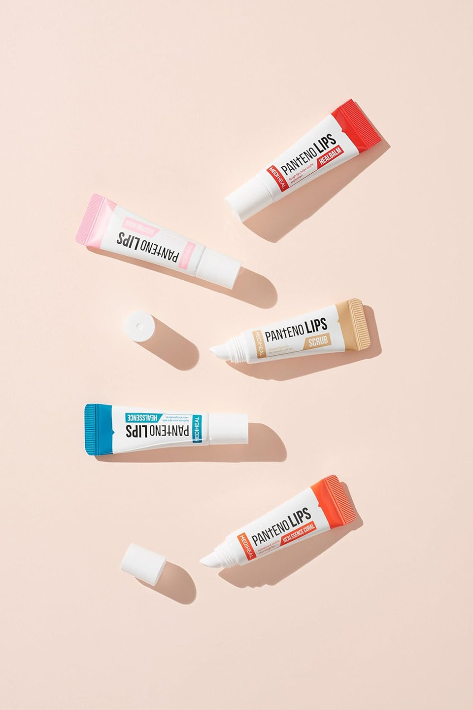 Mediheal Pantenolips Lip Scrub 2 Pack Removes Rough Dead Skin Cells Moist Dry Lips, Panthenol Micro Walnut Shell Powder