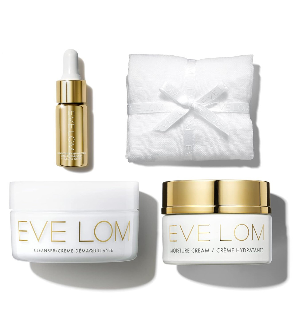 Eve Lom Radiant Renewal Ritual Set | Includes 50Ml Cleanser, Muslin Cleansing Cloth, 9.5Ml Radiance Repair Retinol Serum, 30Ml Moisture Cream, 4 Piece Holiday Set