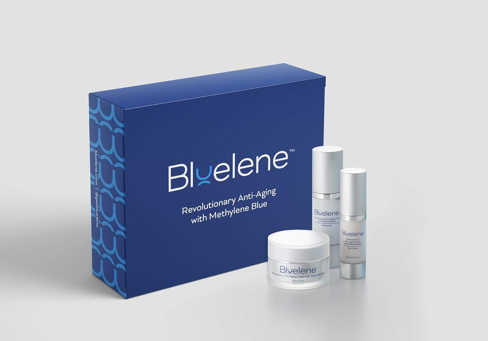 Trio Gift Box Set, Bluelene. Night Cream, Eye Cream, And Daily Moisturizer With Methylene Blue