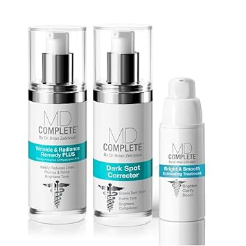 Md Complete Dark Spot Essentials (Dark Spot Corrector 1.0 Fl Oz + Wrinkle Radiance Remedy Plus 1.0 Fl Oz + Bright And Smooth Exfoliating Treatment 0.5Fl Oz) Trio Kit