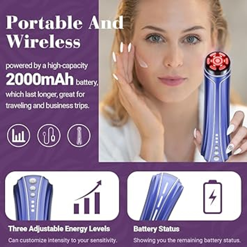 Radio Frequency Skin Tightening Device - Tumakou 4 In 1 Ems Red Blue Light Therapy Wand For Face At Home - Microcurrent Facial Device - Rf Radiofrequency Skin Neck Facial Machine Radio Frequency Skin Tightening Device - Tumakou 4 In 1 Ems Red Blue Light Therapy Wand For Face At Home - Microcurrent Facial Device - Rf Radiofrequency Skin Neck Facial Machine