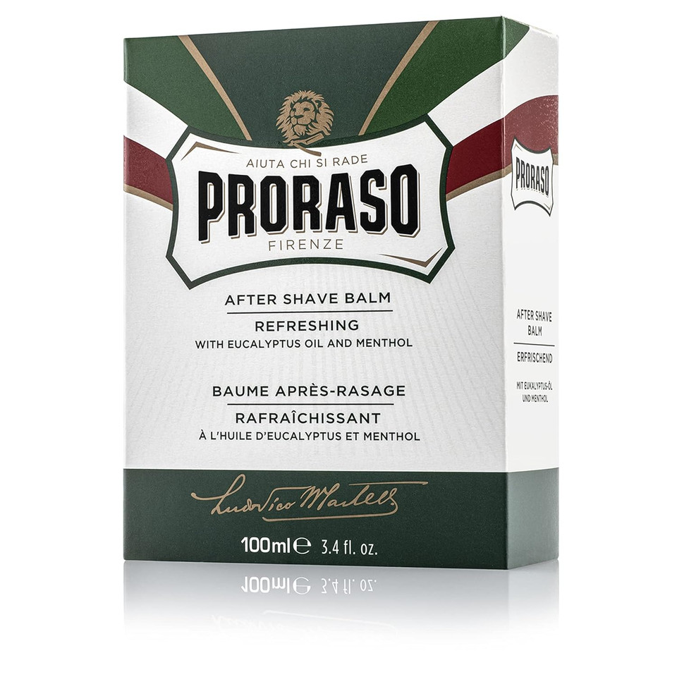 Proraso After Shave Balm For Men, Refreshing And Toning Moisturizer With Menthol And Eucalyptus Oil, 3.4 Fl Oz