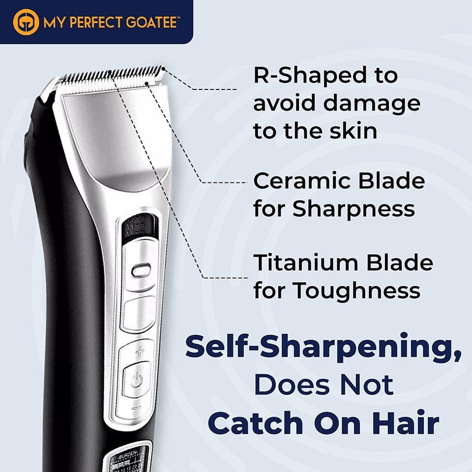 My Perfect Goateeã¢Â® Beard Grooming Combo Pack For Men: Goatee Shaving Template & Trimmer (Mpg-188), 36 Length Settings, Cordless Professional Hair Trimmer For Professional Grooming