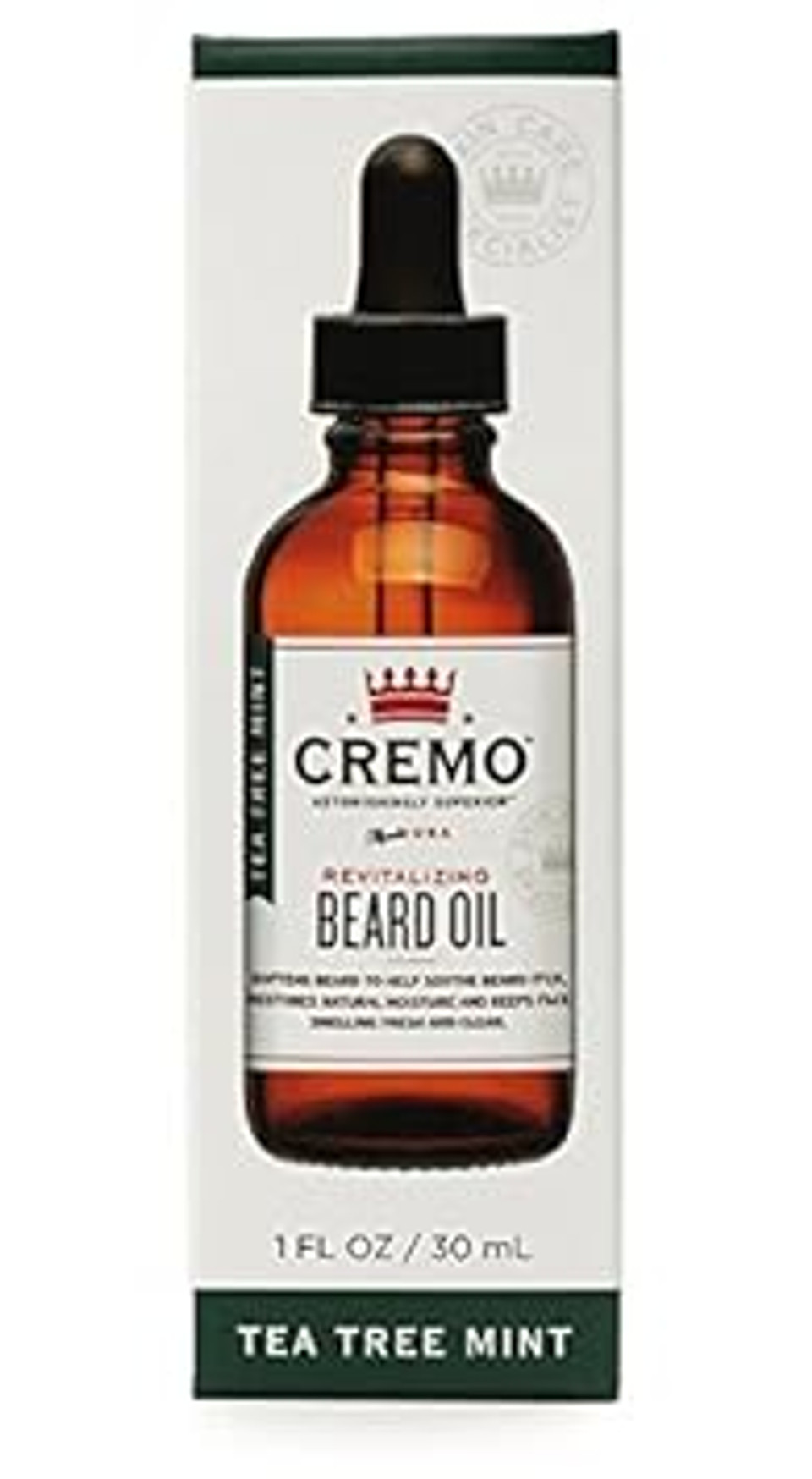 Cremo Beard Oil, Revitalizing Wild Mint, 1 Fl Oz - Restore Natural Moisture And Soften Your Beard To Help Relieve Beard Itch
