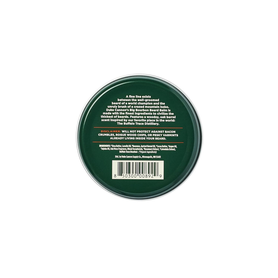Duke Cannon Supply Co. Big Bourbon Beard Balm, 1.6Oz - Oak Barrel Scent/Made With Natural And Organic Ingredients1.6 Ounce (Pack Of 1)